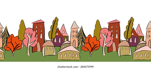 Cityscape seamless banner