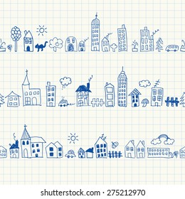 Cityscape seamless pattern