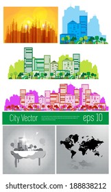 Cityscape set, vector