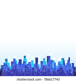 Cityscape silhouette background vector. Abstract graphic city building.
