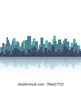 Cityscape silhouette background vector. Abstract graphic city building.