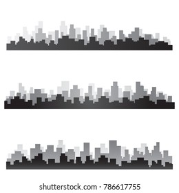 Cityscape silhouette background vector. Abstract graphic city building.