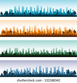 Cityscape silhouette city panoramas