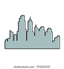 cityscape silhouette isolated icon