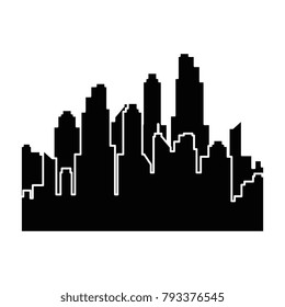 cityscape silhouette isolated icon