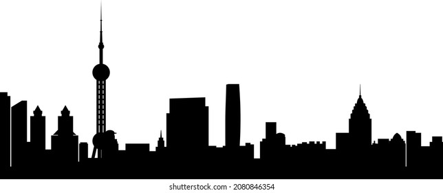 cityscape silhouette with skyscraper by vector design