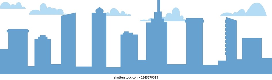 Cityscape silhouette. Urban high building. Downtown skyline