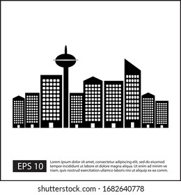 Cityscape silhouettes vector, flat design