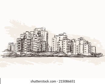 Cityscape Sketch Vector Illustration