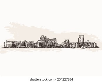 Cityscape sketch Vector illustration