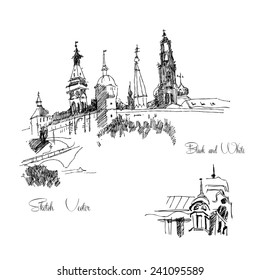 Cityscape sketch. Vector illustration