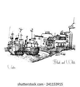 Cityscape sketch. Vector illustration