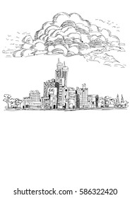 Cityscape sketch Vector illustration