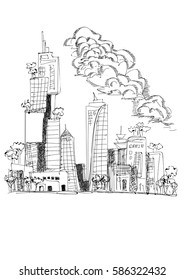 Cityscape sketch Vector illustration