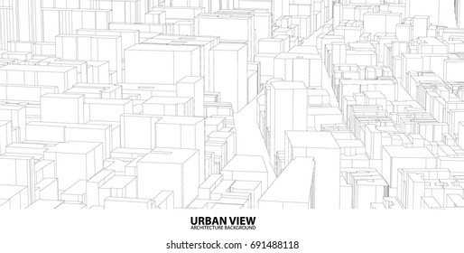 Cityscape Sketch Vector Sketch Urban Architecture Stock Vector (Royalty ...