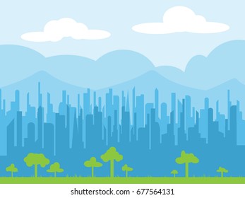 Cityscape skyline vector illustration