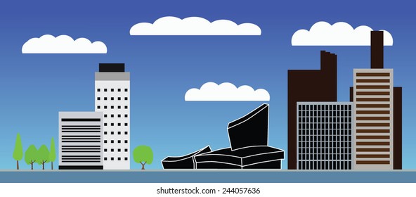 Cityscape of skyscrapers