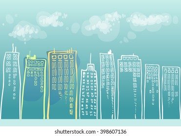 cityscape with skyscrapers