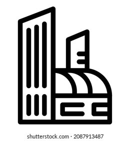Cityscape Skyscrapers Landscape Flat Icon Isolated On White Background