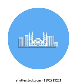 cityscape of Stambula icon in badge style. One of Cityscape collection icon can be used for UI, UX