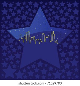 cityscape in a star