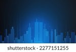 cityscape technology background concept. city space bright glowing neon, data blue line circle lights, technology Abstract, vector. city for tech, web banner, web site, communication, transformation.