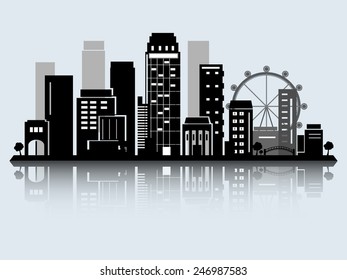 Modern Singapore City Skyline Design Stock Vector (royalty Free) 249139450