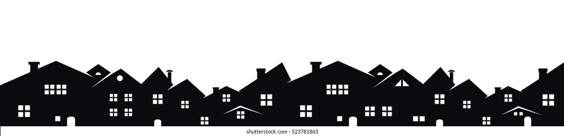 cityscape, vector icon, black silhouette on white background - Shutterstock ID 523781863