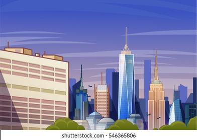  Cityscape Vector illustration.