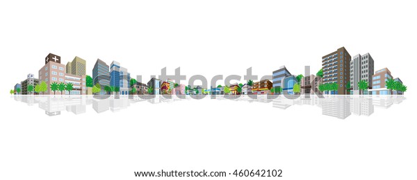 Cityscape Vector Illustration Stock Vector (Royalty Free) 460642102 ...