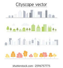 Cityscape vector illustration graphic design in flat color style