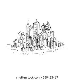Cityscape. Vector illustration isolated on white background