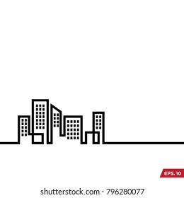 Cityscape vector illustration line drawing style, design element
