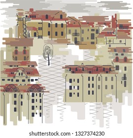 Cityscape - vector illustration of town