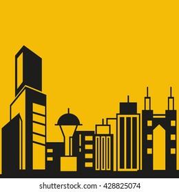 cityscape vector illustration yellow background