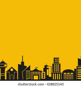 cityscape vector illustration yellow background