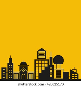 cityscape vector illustration yellow background