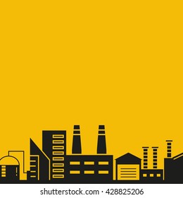 cityscape vector illustration yellow background