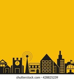 cityscape vector illustration yellow background
