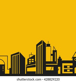 cityscape vector illustration yellow background