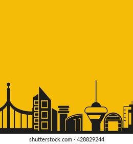 cityscape vector illustration yellow background