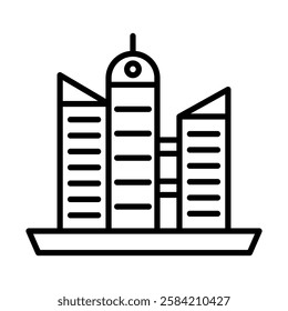 Cityscape Vector Line Icon Design