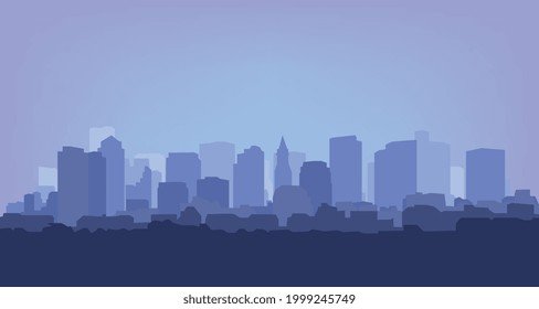 Cityscape vector silhouette of Boston city