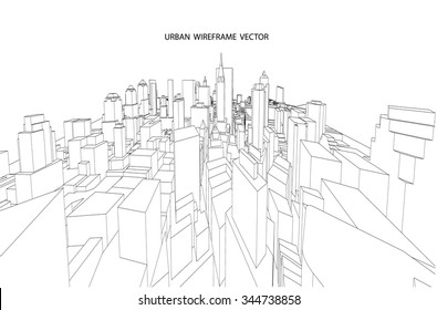 Cityscape Vector Sketch. Architecture - Illustration
