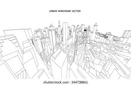 Cityscape Vector Sketch. Architecture - Illustration