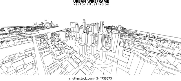 Cityscape Vector Sketch. Architecture - Illustration