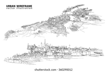 Cityscape Vector Sketch. Architecture - Illustration