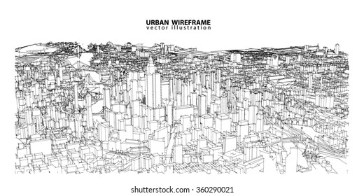 Cityscape Vector Sketch. Architecture - Illustration