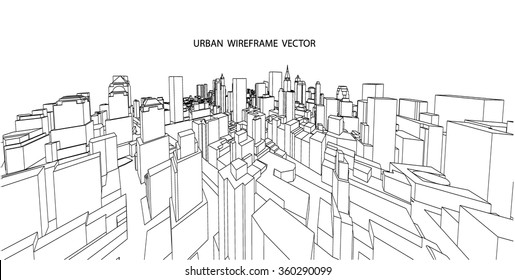 Cityscape Vector Sketch. Architecture - Illustration