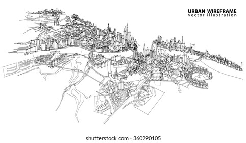Cityscape Vector Sketch. Architecture - Illustration